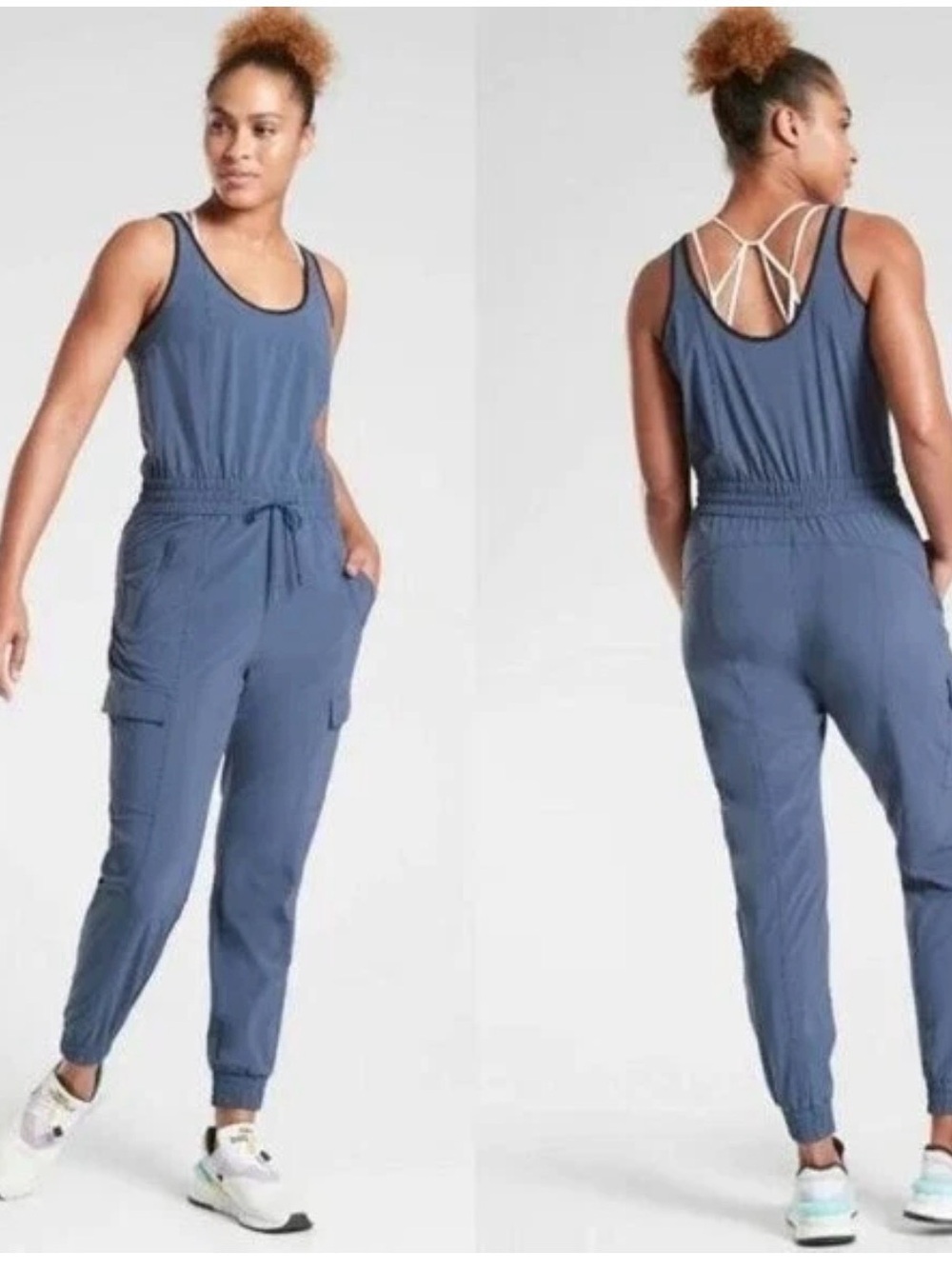 Sleeveless Blue Utility Jumpsuit Athleta